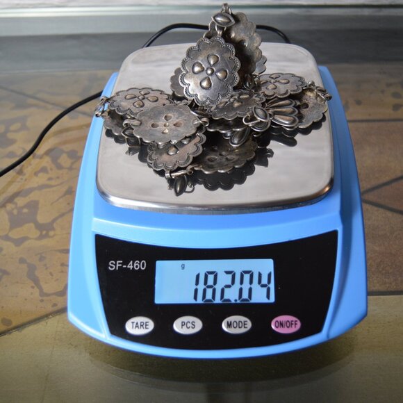 Vintage 1950's Navajo Sterling Silver Concho Belt, 34" - Picture 6 of 6